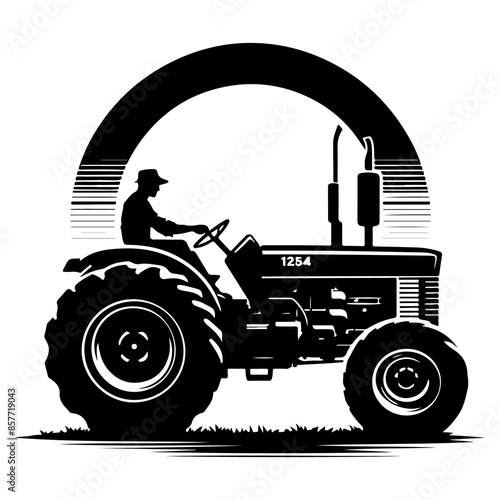 tractors silhouette  vector style