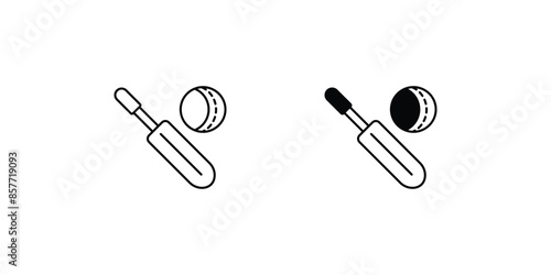 cricket icon with white background vector stock illustration