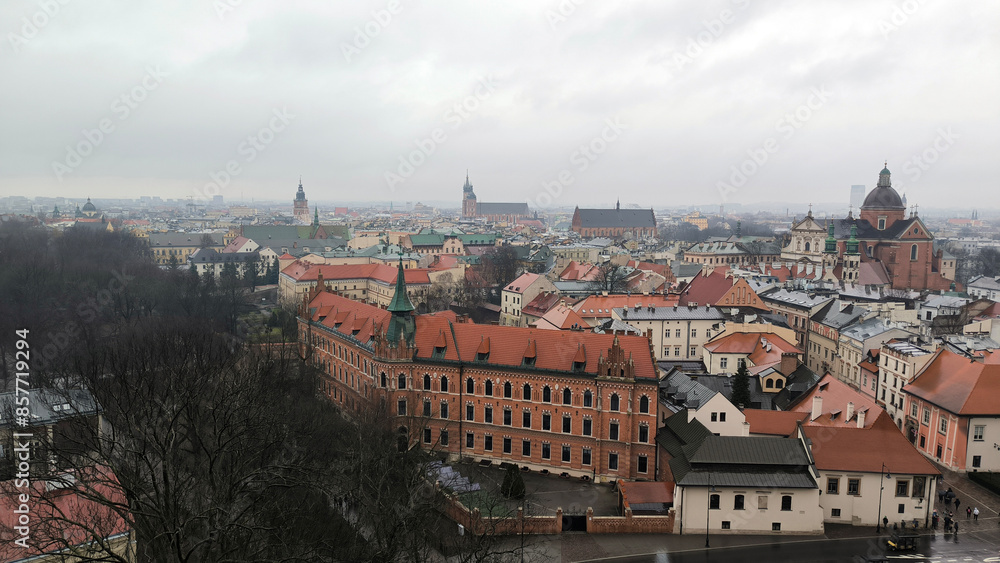Fototapeta premium Krakow city in Poland in bright winter day