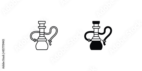 hookah icon with white background vector stock illustration