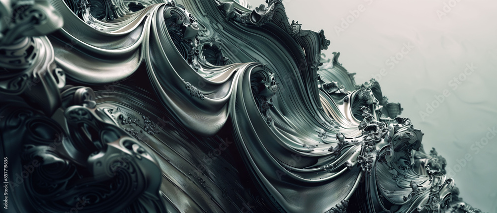Detailed Baroque Curves with Metallic Texture for Elegant Design Concepts Detailed Baroque Curves with Metallic Texture for Elegant Design Concepts