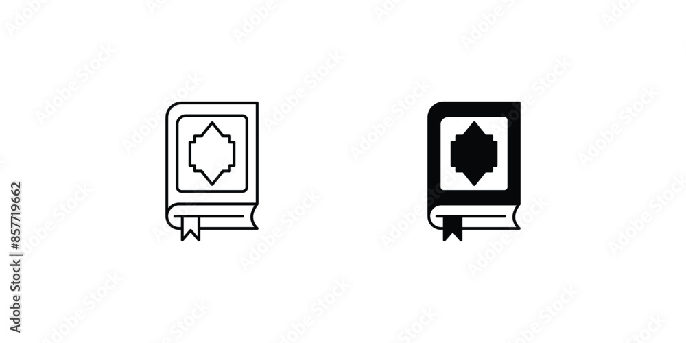 quran icon with white background vector stock illustration quran icon with white background vector stock illustration