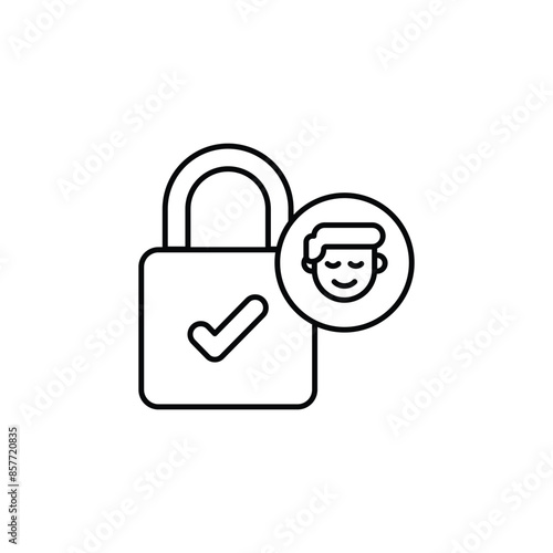 access control icon design with white background stock illustration