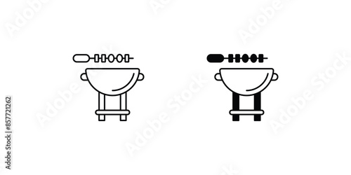 barbeque icon with white background vector stock illustration