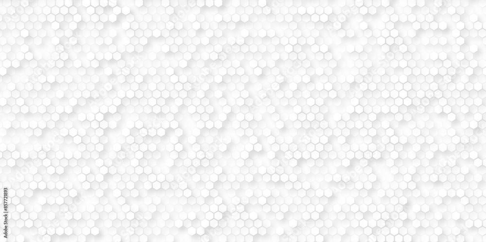 Obraz premium three-dimensional illuminated hexagonal background. white hexagon image. vector art