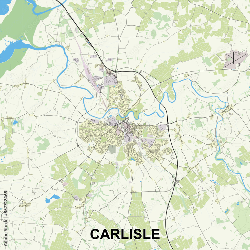 Carlisle, United Kingdom map poster art Carlisle, United Kingdom map poster art