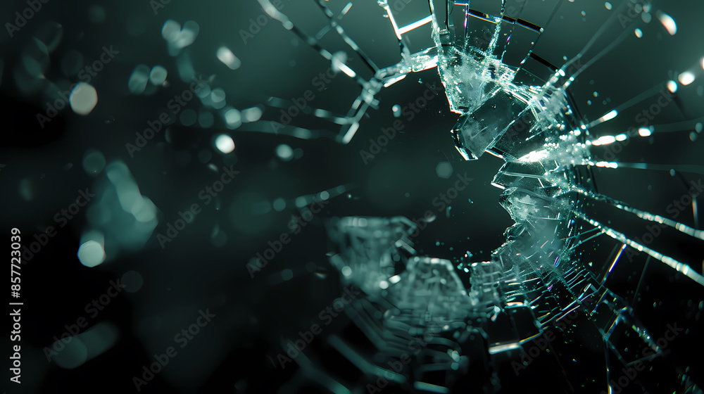 Broken glass close-up Broken glass close-up