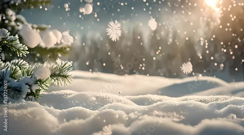 close up decoration of snowflakes, winter background, 4k resolution footage, generated ai