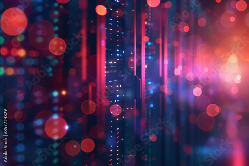 abstract digital banner of security network connection with data center and web server in background, abstract concept for smart technology or internet security