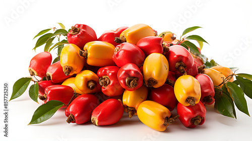 A colorful assortment of red and yellow peppers, adding vibrancy and flavor to any dish. photo