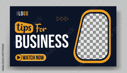  Creative business youtube video thumbnail design or workshop promotion social media web banner gaming thumbnail template