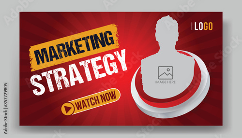  Creative business youtube video thumbnail design or workshop promotion social media web banner gaming thumbnail template