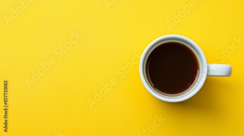 Warm Beverage on a Sunny Yellow Background Generative AI