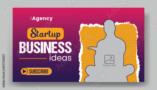 Creative business youtube video thumbnail design or workshop promotion social media web banner gaming thumbnail template