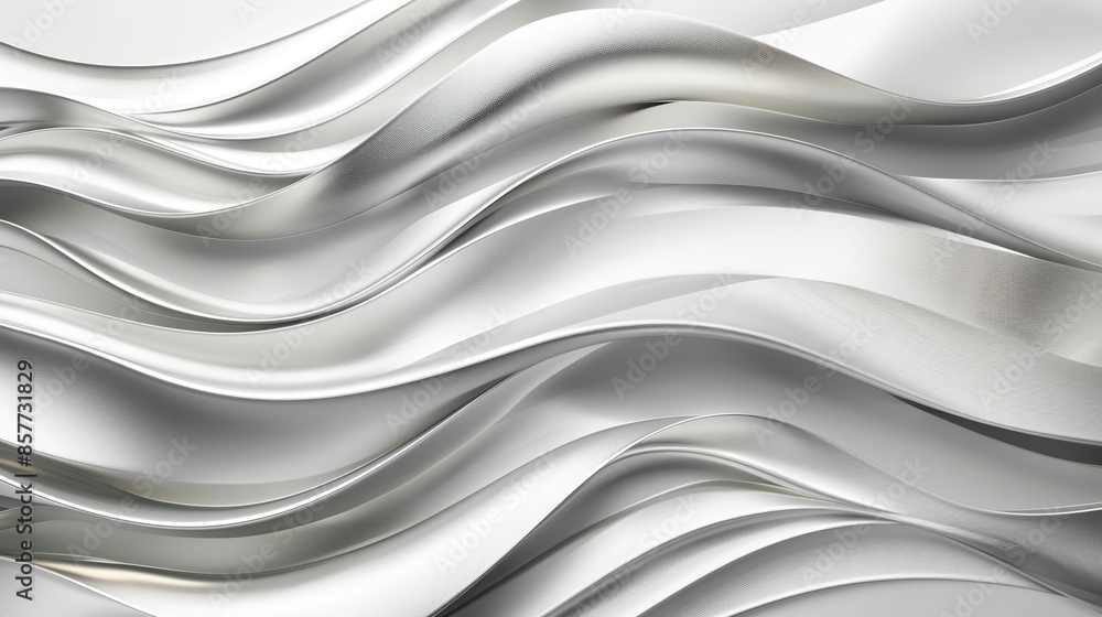 Abstract Silver Metallic Waves Background - Elegant and Modern 3D Rendered Design with Smooth Curves and Shiny Texture for Contemporary Art, Technology, and Luxury Themes Abstract Silver Metallic Waves Background - Elegant and Modern 3D Rendered Design with Smooth Curves and Shiny Texture for Contemporary Art, Technology, and Luxury Themes