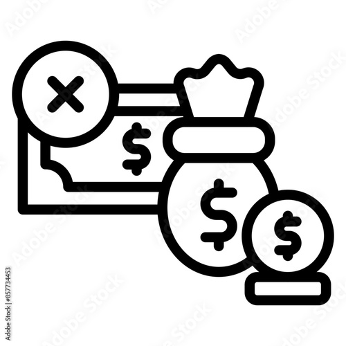 Loan Denial icon vector image. Can be used for Loan.