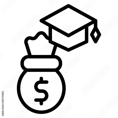 Student Loan icon vector image. Can be used for Loan.