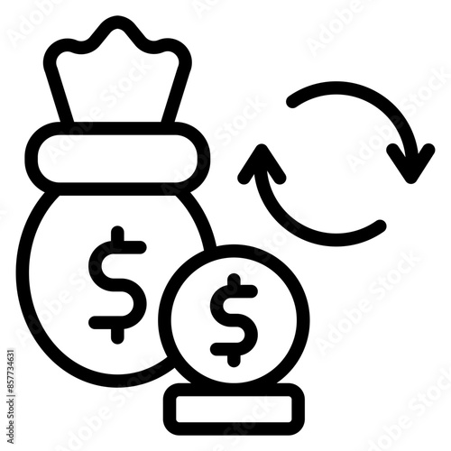 Loan Transfer icon vector image. Can be used for Loan.
