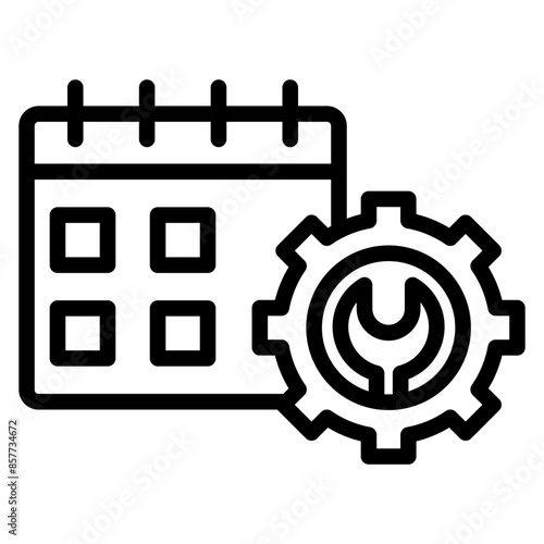 Maintenance Schedule icon vector image. Can be used for Operations Management.