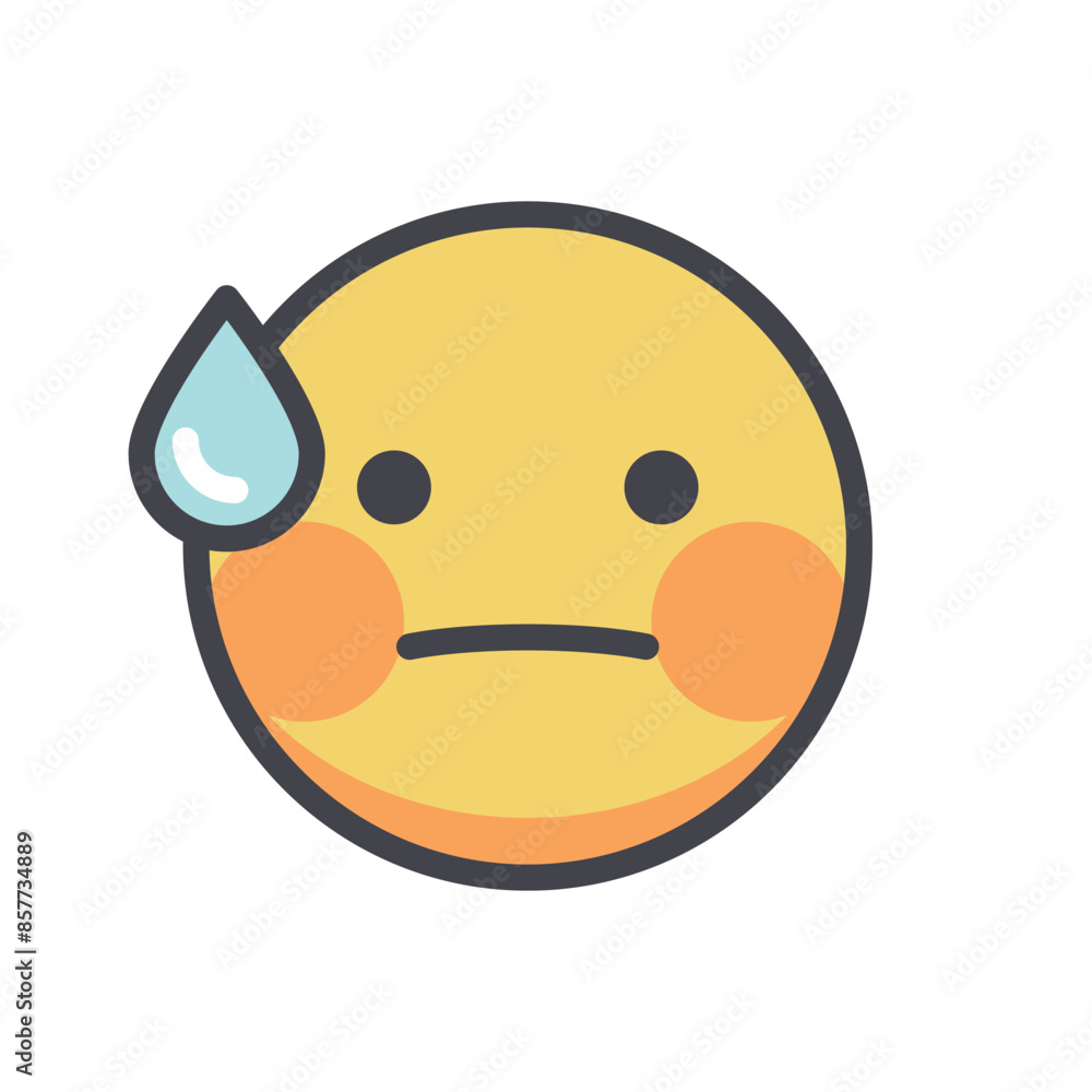 Embarrassed emoji cartoon vector isolated illustration Embarrassed emoji cartoon vector isolated illustration
