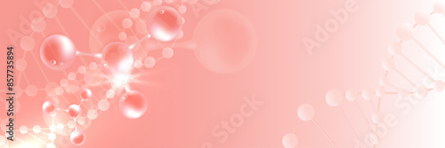 Hyaluronic acid and Niacinamide hair and skin solutions ad, pink collagen serum drop with cosmetic advertising background ready to use, illustration vector.	