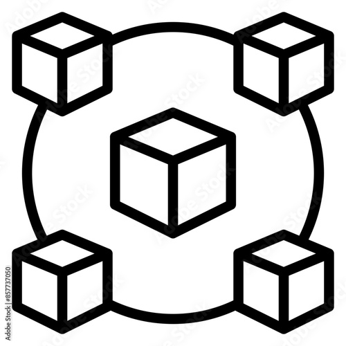 Blockchain icon vector image. Can be used for Professional Services.