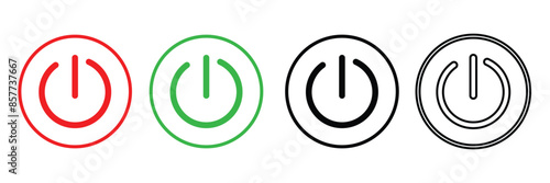 Power button icon vector isolated on white background, logo concept of power button sign on white background, black filled symbol icon