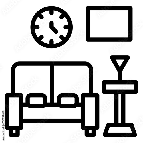 Waiting Room icon vector image. Can be used for Job Fair.