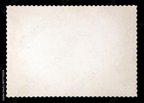 Reverse side of an old photo print with a decorative border.