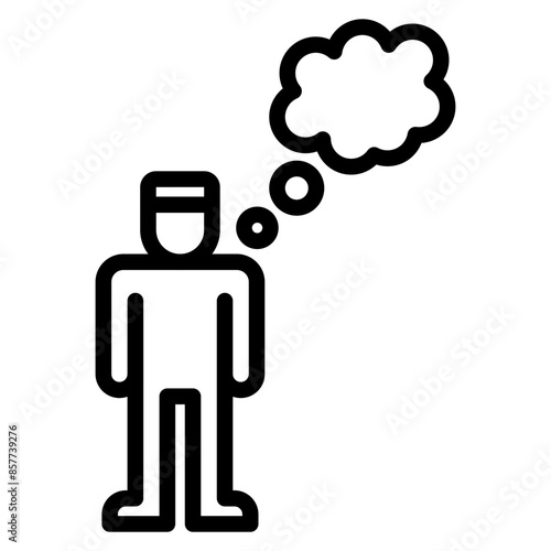 Thoughtful icon vector image. Can be used for Thought Leadership.