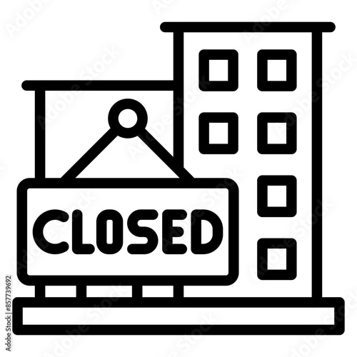 Closure icon vector image. Can be used for Business Disruption.