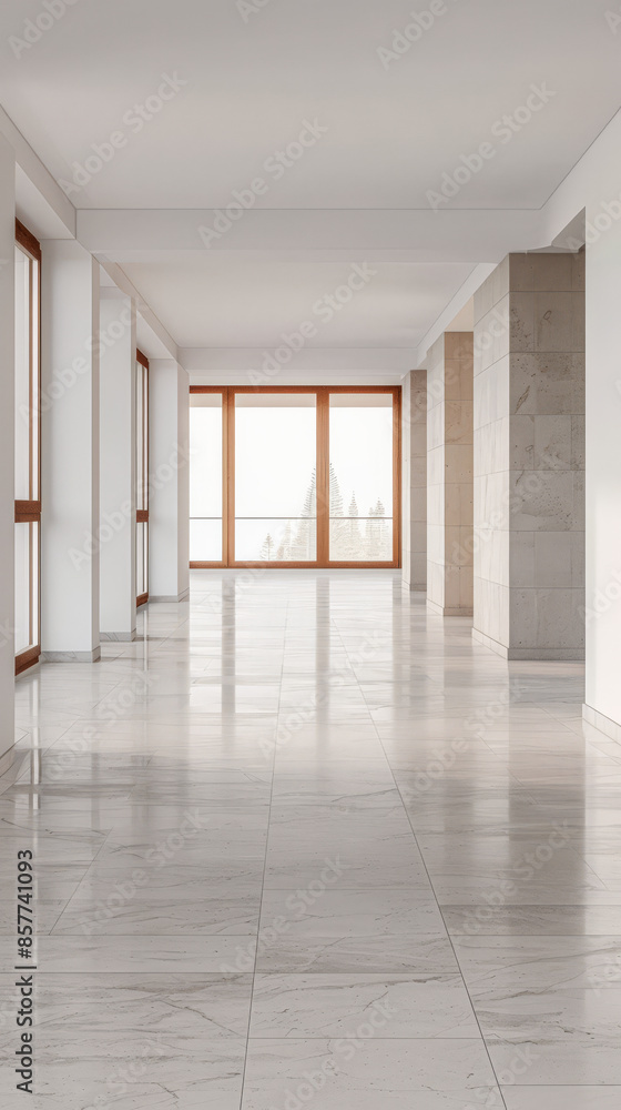 Fototapeta premium Room interiors in a luxury home with no people in it, natural lighting and contrasting tones. Luxury residential Real Estate composition.