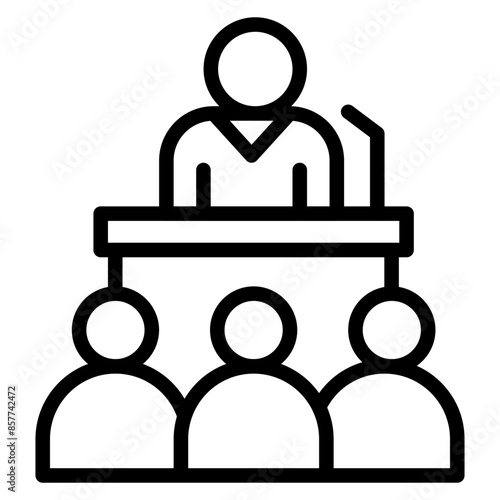 Press Conference icon vector image. Can be used for Press Freedom Day.