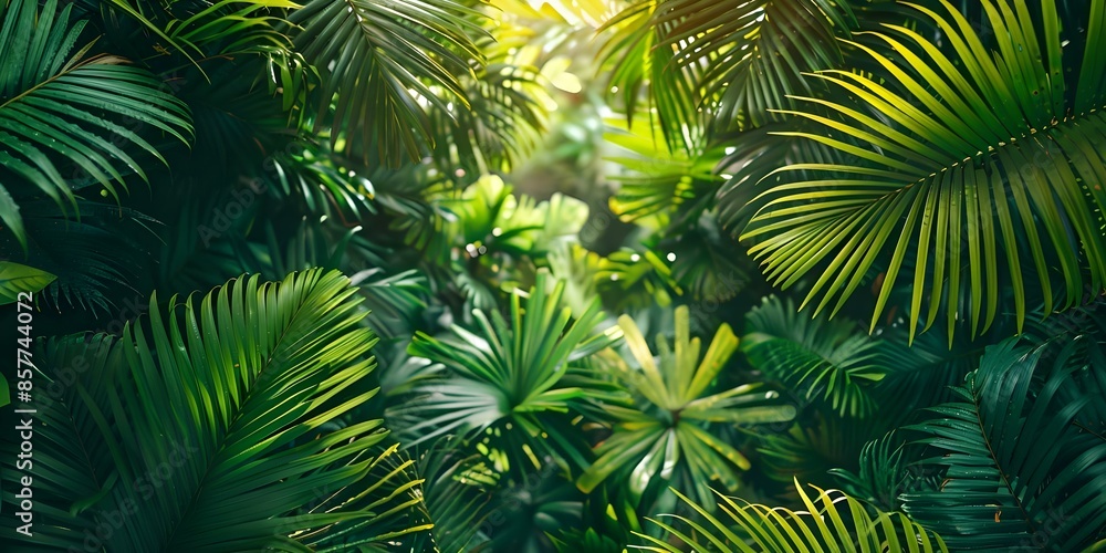 Lush rainforest canopy with diverse plant life untouched natural beauty. Concept Rainforest Canopy, Diverse Flora, Natural Beauty, Lush Foliage, Untouched Wilderness Lush rainforest canopy with diverse plant life untouched natural beauty. Concept Rainforest Canopy, Diverse Flora, Natural Beauty, Lush Foliage, Untouched Wilderness