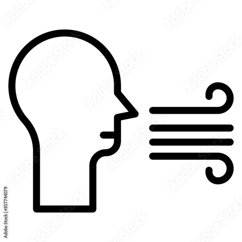Smoke Inhalation icon vector image. Can be used for Smoking.