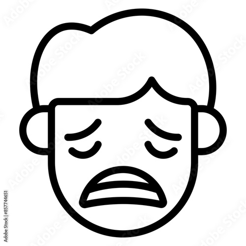 Disappointed icon vector image. Can be used for Human Emotions.
