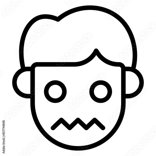 Nervous icon vector image. Can be used for Human Emotions.