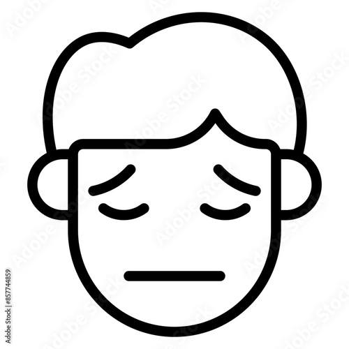 Pensive icon vector image. Can be used for Human Emotions.