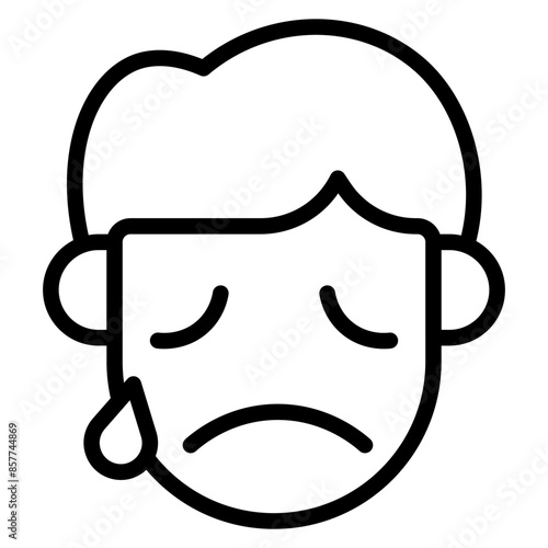 Sad icon vector image. Can be used for Human Emotions.