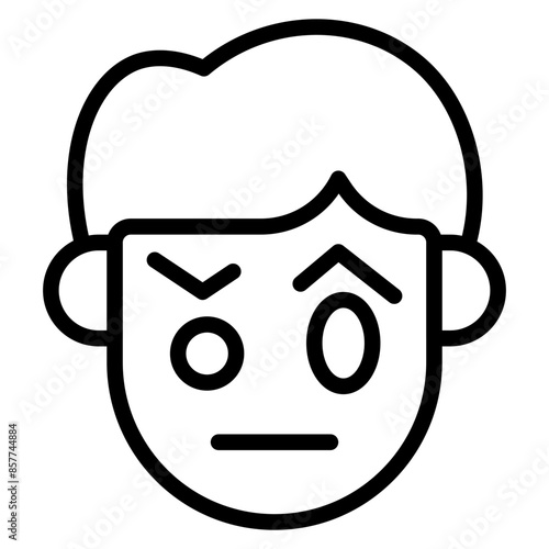 Skeptical icon vector image. Can be used for Human Emotions.