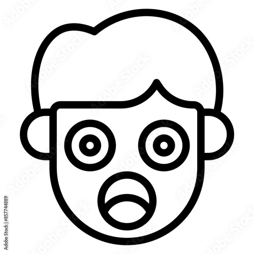 Shocked icon vector image. Can be used for Human Emotions.