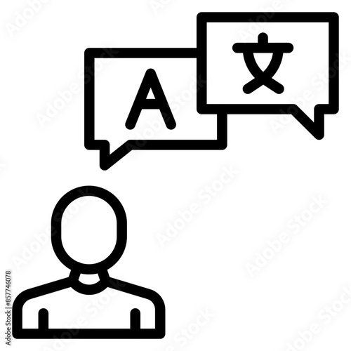 Multilingual icon vector image. Can be used for Data Science.