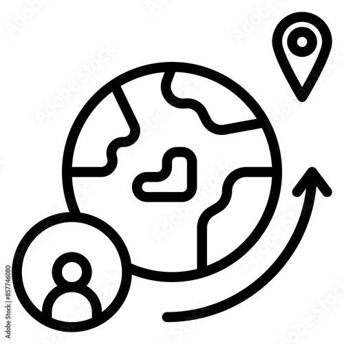 Migration icon vector image. Can be used for Data Science.