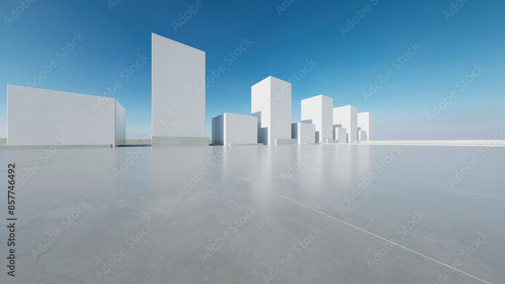 3d render of abstract modern architecture with empty concrete floor, car presentation background. 3d render of abstract modern architecture with empty concrete floor, car presentation background.