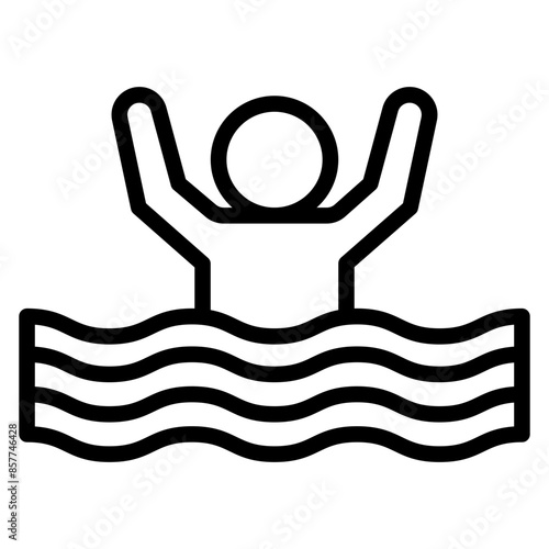 Drowning icon vector image. Can be used for Burnout.