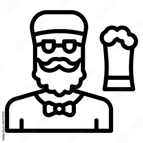 Craft Beer Enthusiast icon vector image. Can be used for Urban Tribes.