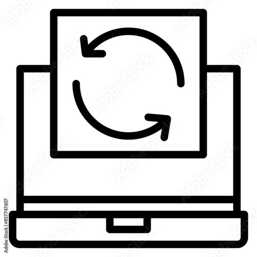 Restart icon vector image. Can be used for 3d Printing. photo