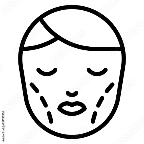 Chin Augmentation icon vector image. Can be used for Plastic and Cosmetic Surgery.
