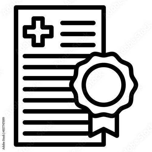Medical Certificate icon vector image. Can be used for Plastic and Cosmetic Surgery.