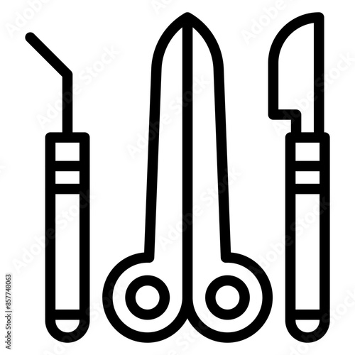 Surgical Instruments icon vector image. Can be used for Plastic and Cosmetic Surgery.